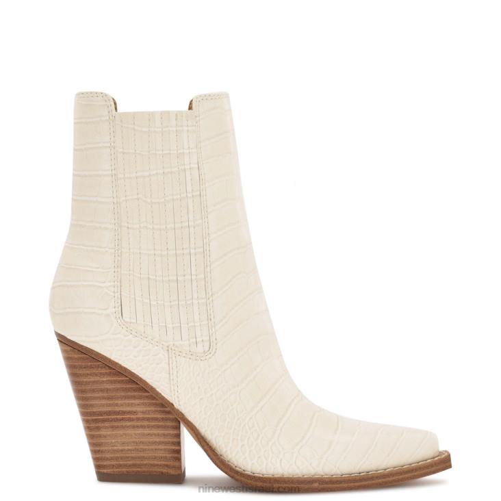 Nine West 24FH1142 נעלי עקב של גלנה בלוק קרוקו בולט קרם שיק