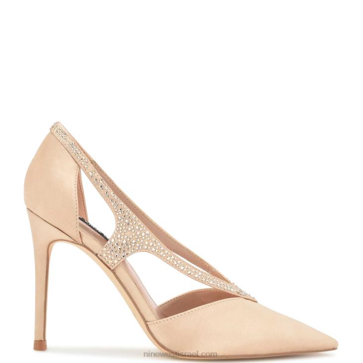 Nine West 24FH1276 משאבות פנטזיה מחודדות קריסטל סאטן עירום