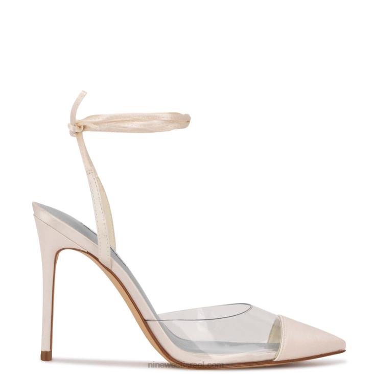 Nine West 24FH1362 משאבות לעטוף קרסול שנהב/שקוף