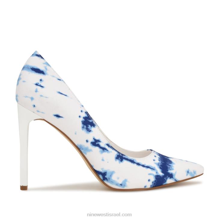 Nine West 24FH1376 משאבות טטיאנה מחודדות צבע עניבה כחול לבן