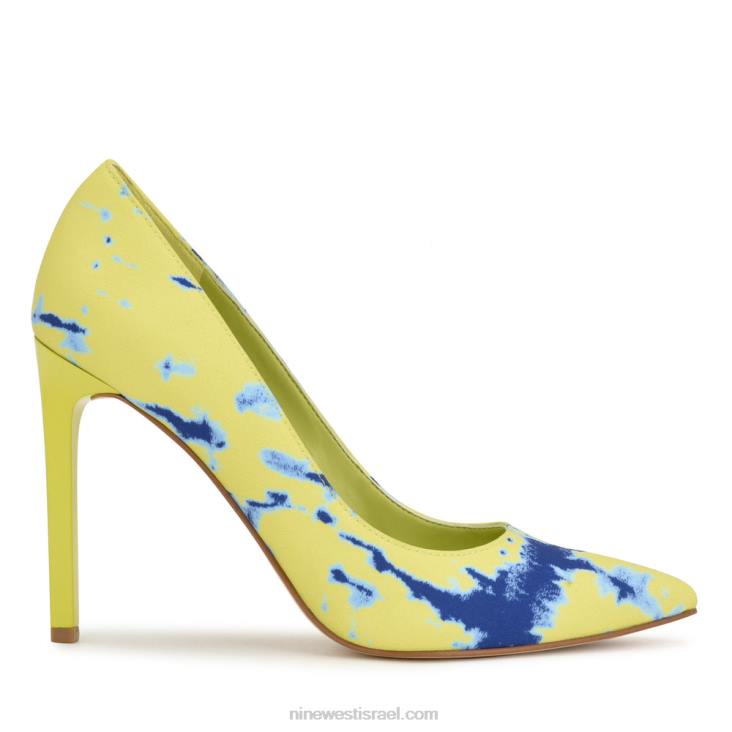 Nine West 24FH1377 משאבות טטיאנה מחודדות צבע עניבה כחול ניאון ירוק