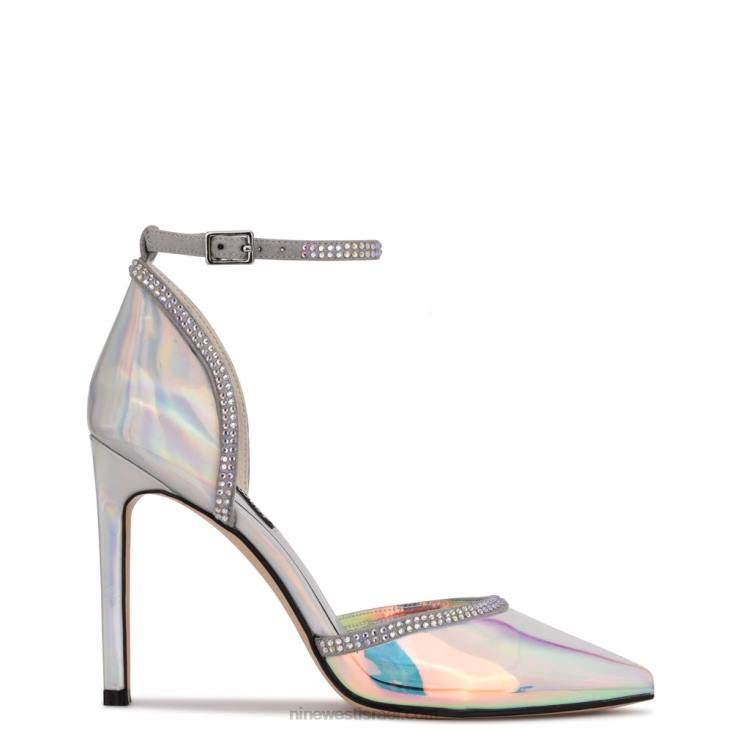 Nine West 24FH1420 משאבות לרצועת קרסול tootsie ססגוני כסף/כחול