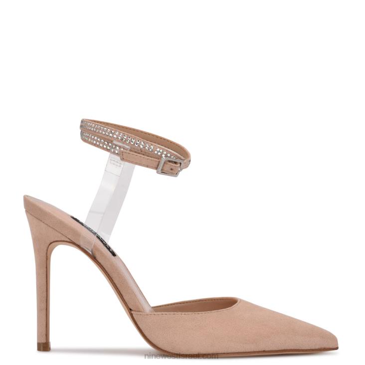 Nine West 24FH1425 משאבות עטיפת קרסול עצבניות בקושי עירום / ברור