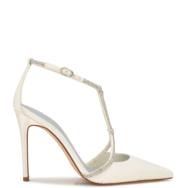 Nine West 24FH1875 משאבות Fabel מחודדות שנהב סאטן