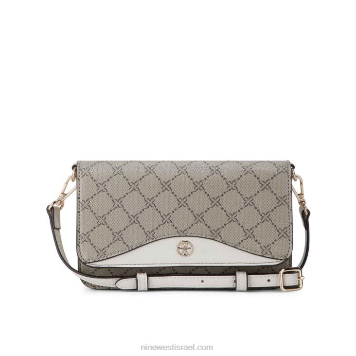 Nine West 24FH2501 ארנק kyelle על חוט לוגו בז'/חלב