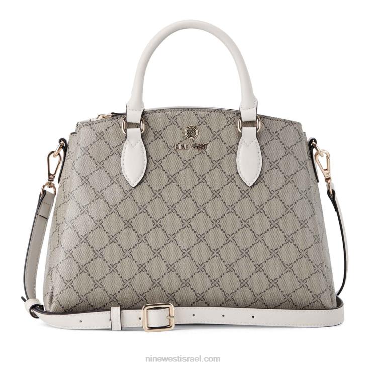 Nine West 24FH2550 ילקוט עם תא משולש קטן של Zenith Crossbody לוגו בז'/חלב