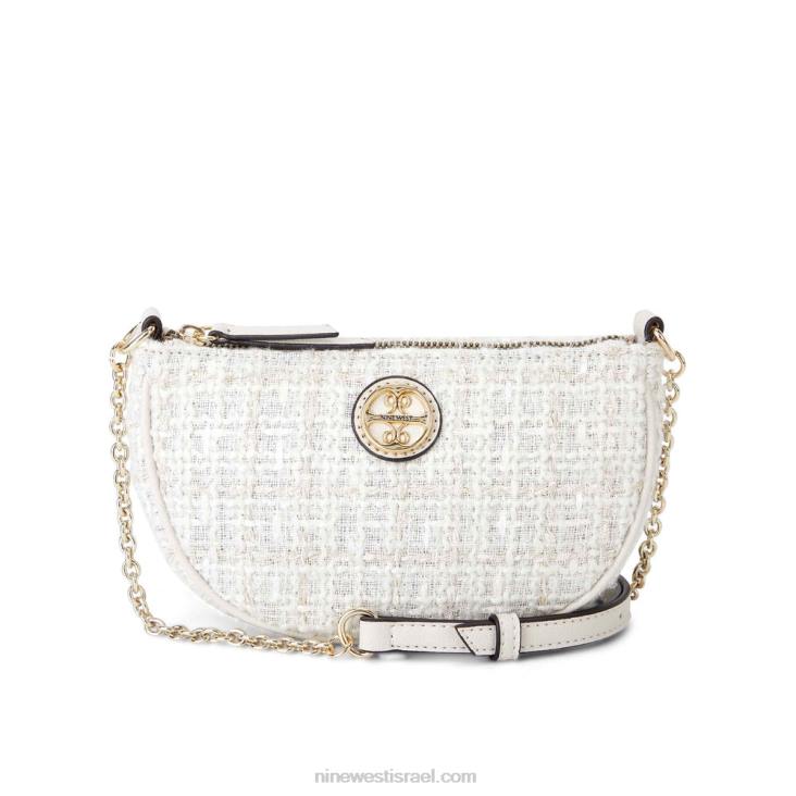 Nine West 24FH2561 רוכסן עליון של maud mini crossbody חלב