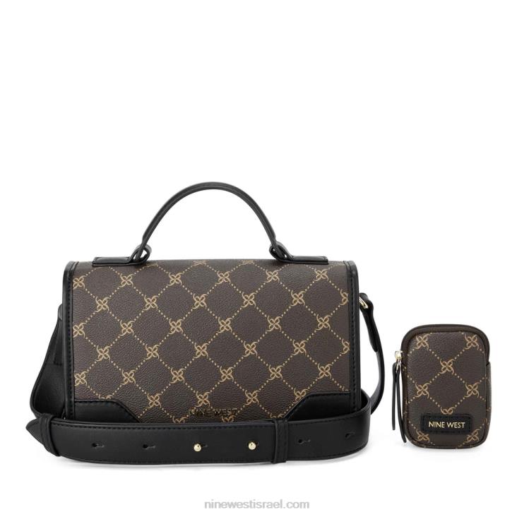 Nine West 24FH2675 דש צולב ברוקלין שחור חום