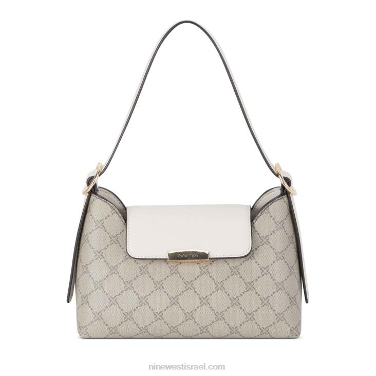 Nine West 24FH2788 תיק כתף עם דש של effie לוגו בז'/חלב