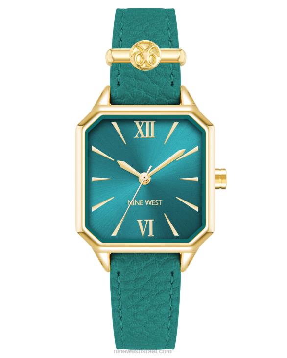 Nine West 24FH2860 שעון רצועת לוגו ירוק כחלחל