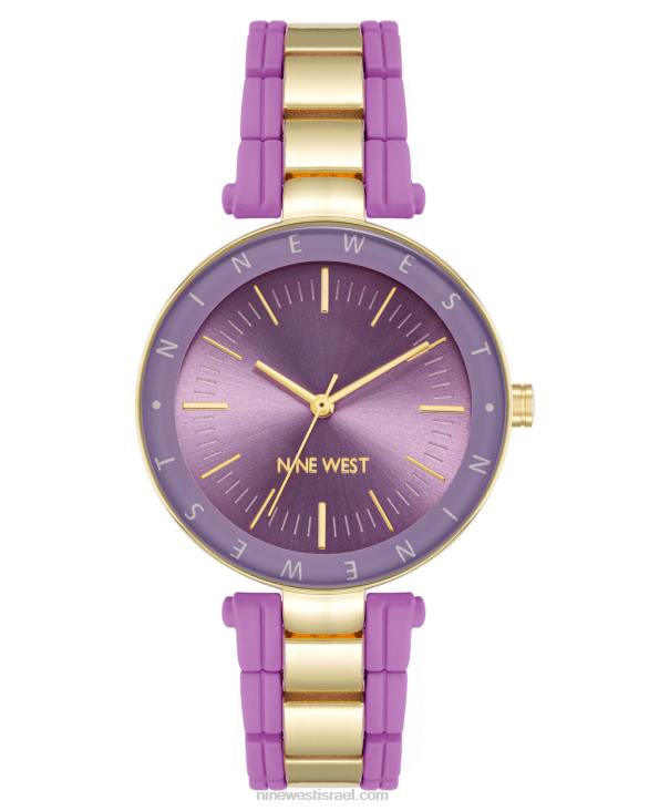 Nine West 24FH2880 שעון צמיד מגומי ומתכת