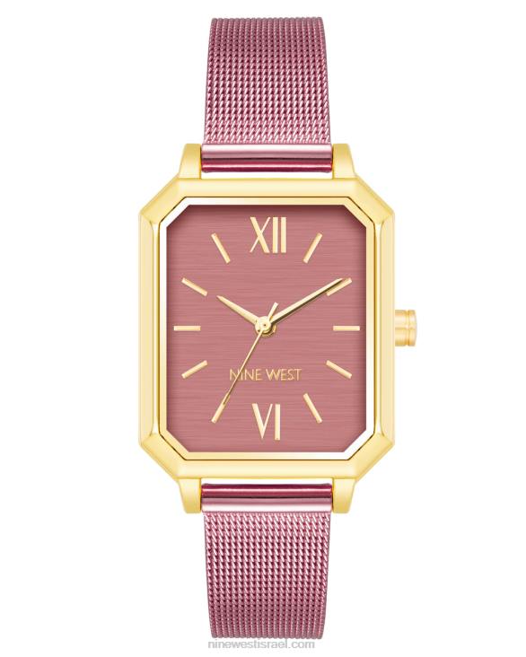 Nine West 24FH2890 שעון צמיד רשת מתומן מארז וָרוֹד