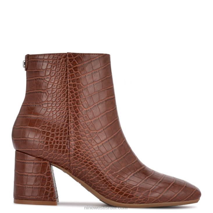 Nine West 24FH2905 מגפונים עם עקבים של vivy 9x9 קרוקו חום