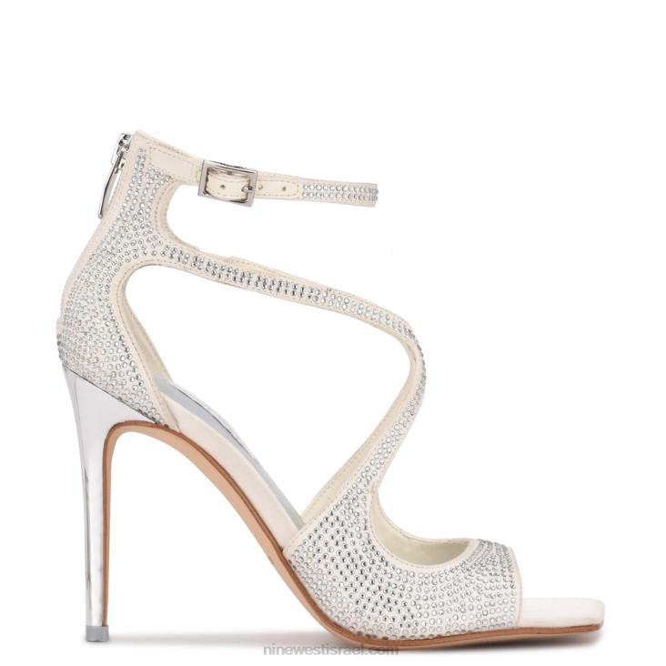 Nine West 24FH468 סנדלי רצועת קרסול tulah סאטן לבן Nine West 24FH468 סנדלי רצועת קרסול tulah סאטן לבן