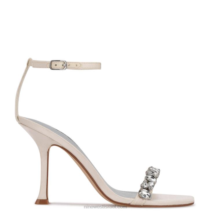 Nine West 24FH474 סנדלי שמלת רצועת קרסול yazmin סאטן לבן Nine West 24FH474 סנדלי שמלת רצועת קרסול yazmin סאטן לבן