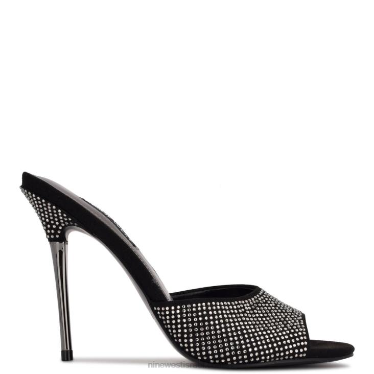 Nine West 24FH477 סנדלי שקופיות עם עקבים של דיוות זמש שימר שחור Nine West 24FH477 סנדלי שקופיות עם עקבים של דיוות זמש שימר שחור