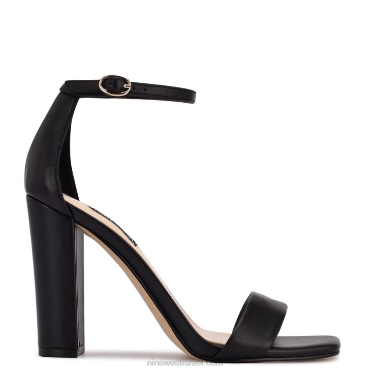 Nine West 24FH493 סנדלי רצועת קרסול מרי עור שחור