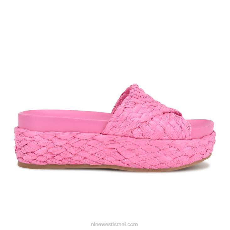 Nine West 24FH646 סנדלי espadrille canni רפיה ורודה