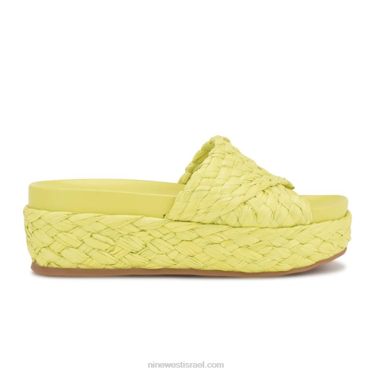 Nine West 24FH648 סנדלי espadrille canni רפיה ירוקה ליים