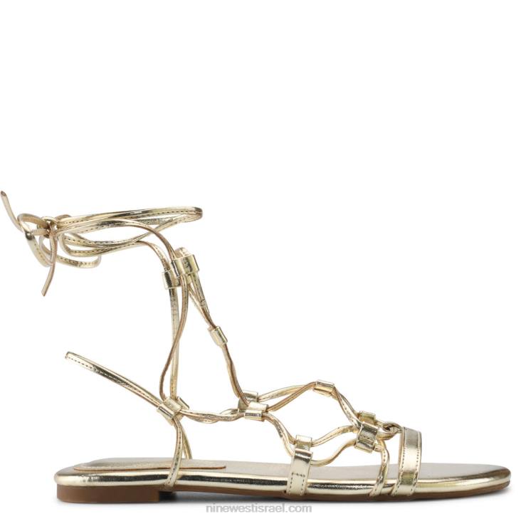 Nine West 24FH65 סנדלים שטוחים עם כפתור פלטינו