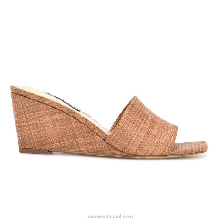 Nine West 24FH657 סנדלי kerina wedge slide רפיה חומה