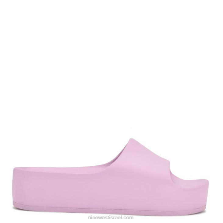 Nine West 24FH676 סנדלי החלקה על פלטפורמת בריכה סגול בהיר