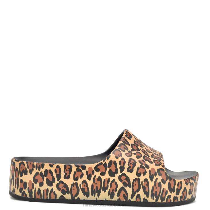 Nine West 24FH677 סנדלי החלקה על פלטפורמת בריכה בינוני טבעי