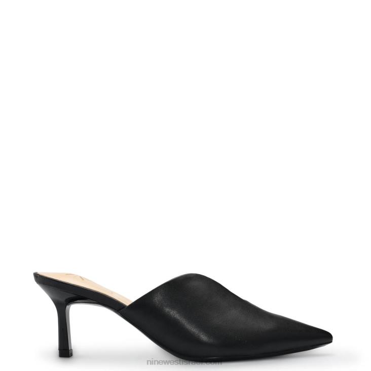 Nine West 24FH698 פרדות kapps 9x9 מחודדות עור שחור Nine West 24FH698 פרדות kapps 9x9 מחודדות עור שחור