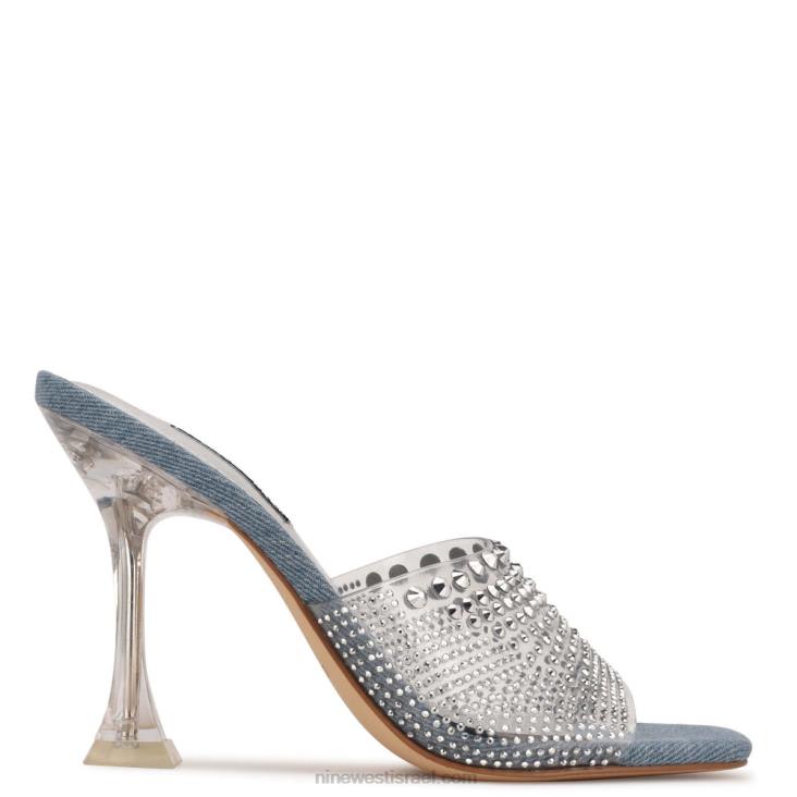 Nine West 24FH877 סנדלי שקופיות עם עקבים מסוג ziptip ריינסטון Nine West 24FH877 סנדלי שקופיות עם עקבים מסוג ziptip ריינסטון