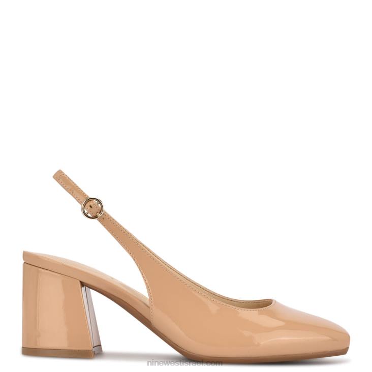 Nine West 24FH1104 משאבות slingback של vila 9x9 פטנט עירום בקושי