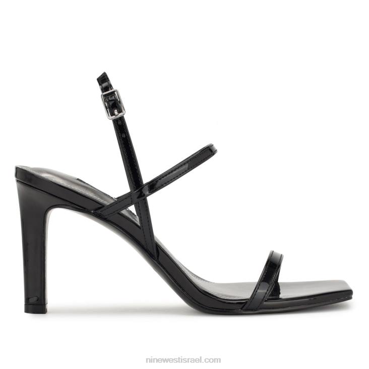 Nine West 24FH1717 סנדלי slingback עם עקבים של olah פטנט שחור