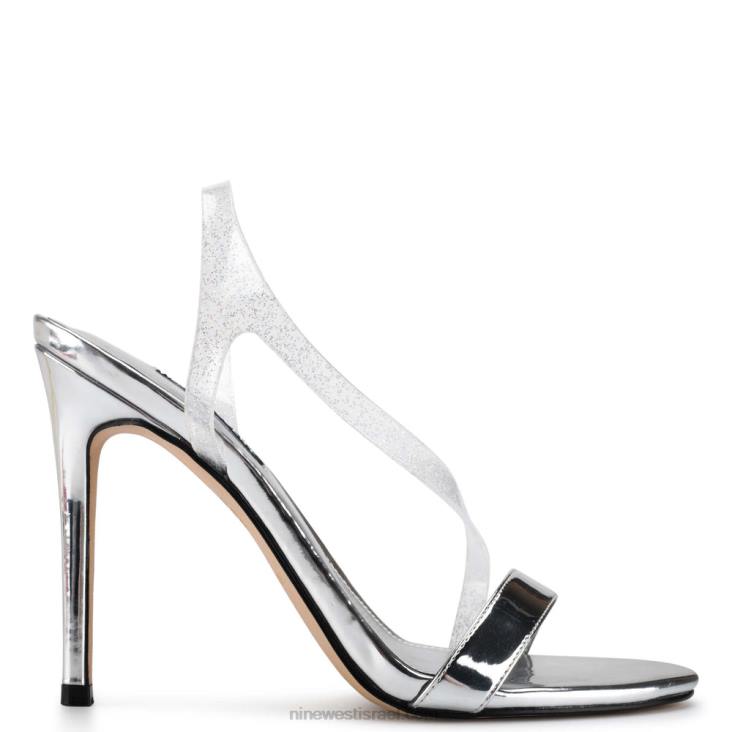 Nine West 24FH433 סנדלי slingback עם עקבים של magee נצנצים כסף